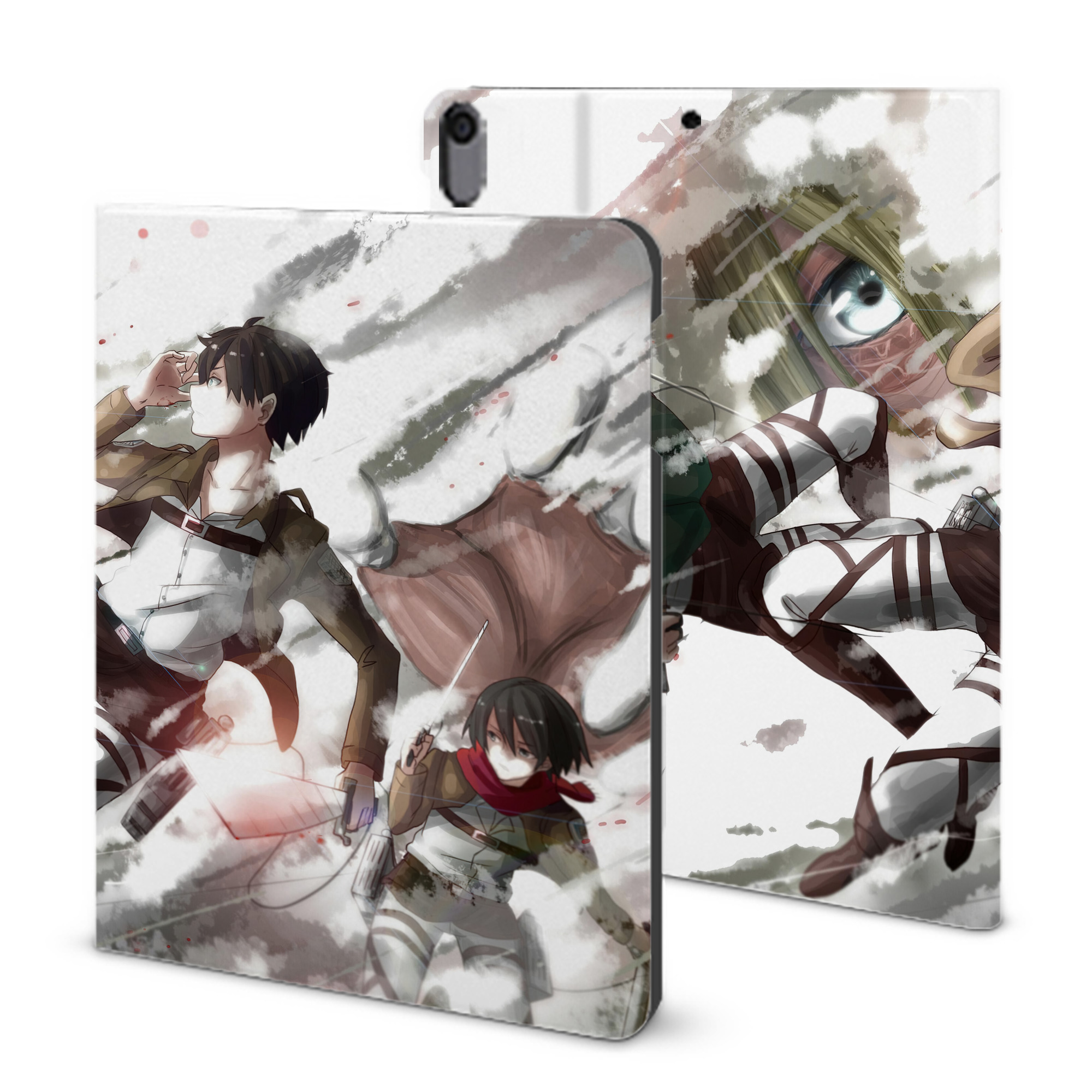 （画像用） 進撃の巨人 Attack on Titan IPad ケース ブック型 PUレザー TPU 耐衝撃 軽量 薄型 ペン収納なし 全面保護 IPad 各モデル対応